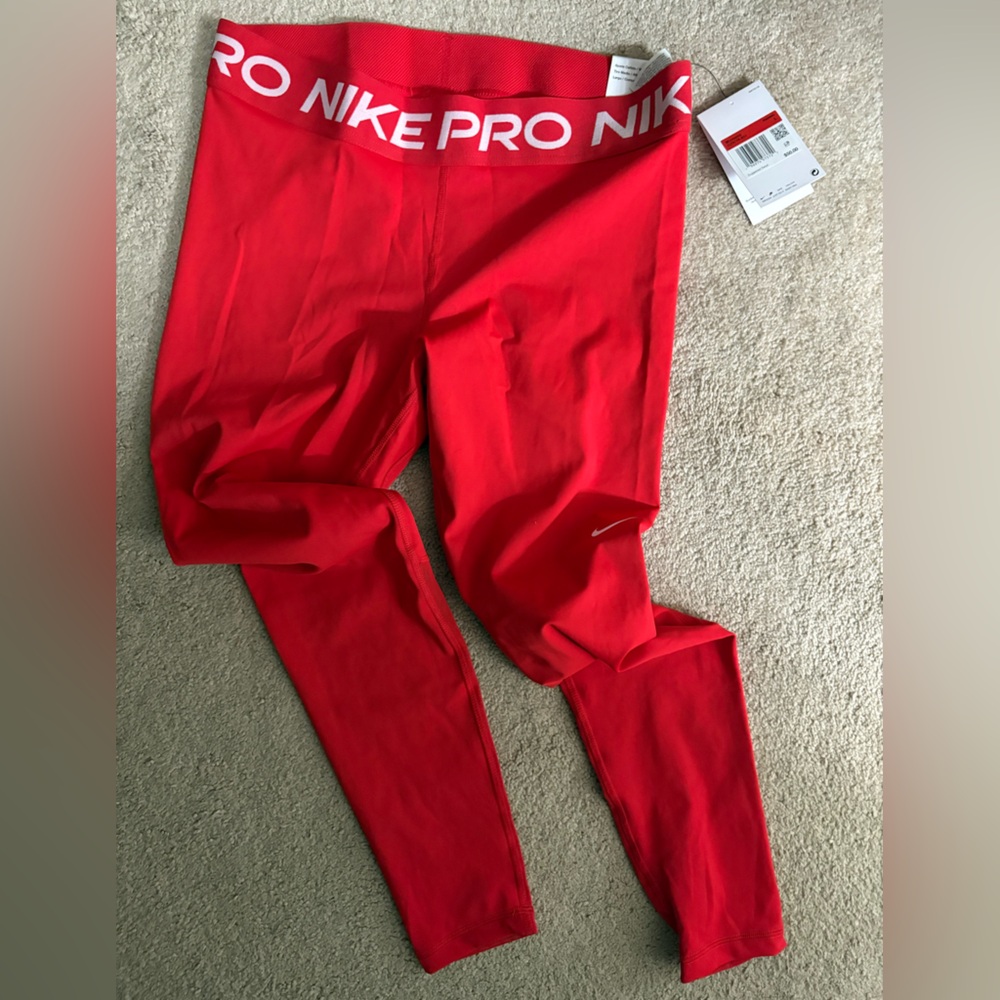 Nike Pro Womens Red Leggings | Size L